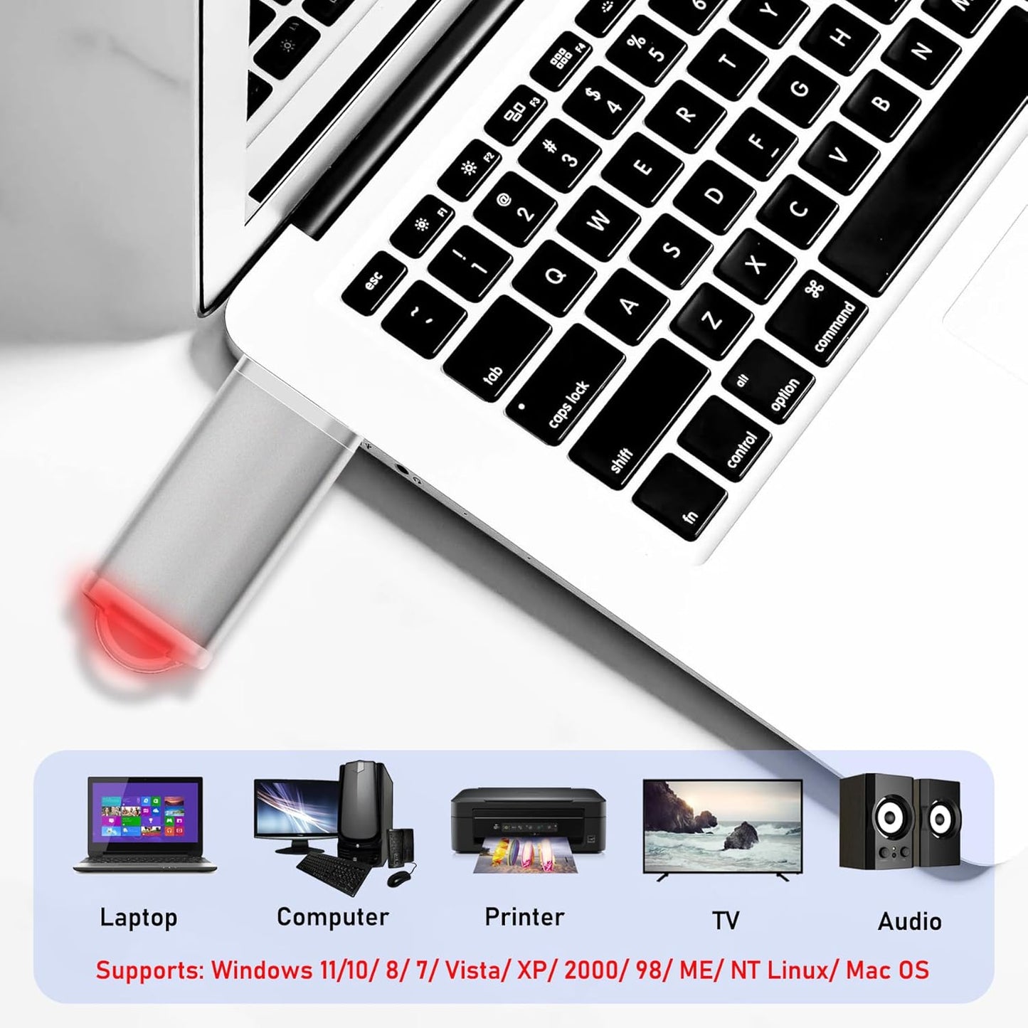 USB Thumb Drive 8GB Flash Drives 20 Pack, Nicepicten Memorias USB 2.0 Memory Stick FAT32 Flash Zip Drive 8 GB Jump Drives Multipack Pendrive with Landards and Lables (Sliver 8GB, 20 Pieces)