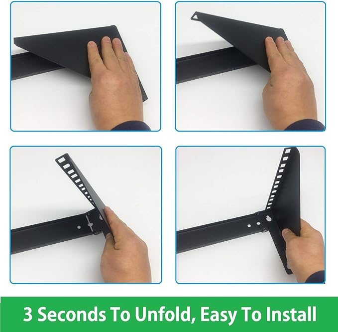 JINGCHENGMEI 4U19 Inch Vertical Wall Mount Patch Panel Bracket and Heavy Duty 125 lbs Capacity Wall Mountable Server Rack (4U150)