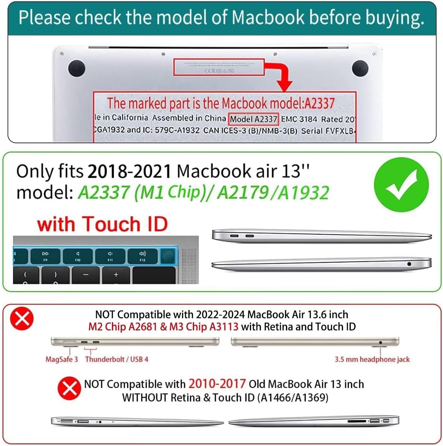 CISSOOK Compatible with MacBook Air 13 inch Case 2021 2020 2019 2018 Release M1 A2337 A2179 A1932, Plastic Flowers Hard Shell&Keyboard Cover&Screen Protector for MacBook Air 13" Case, Little Flower