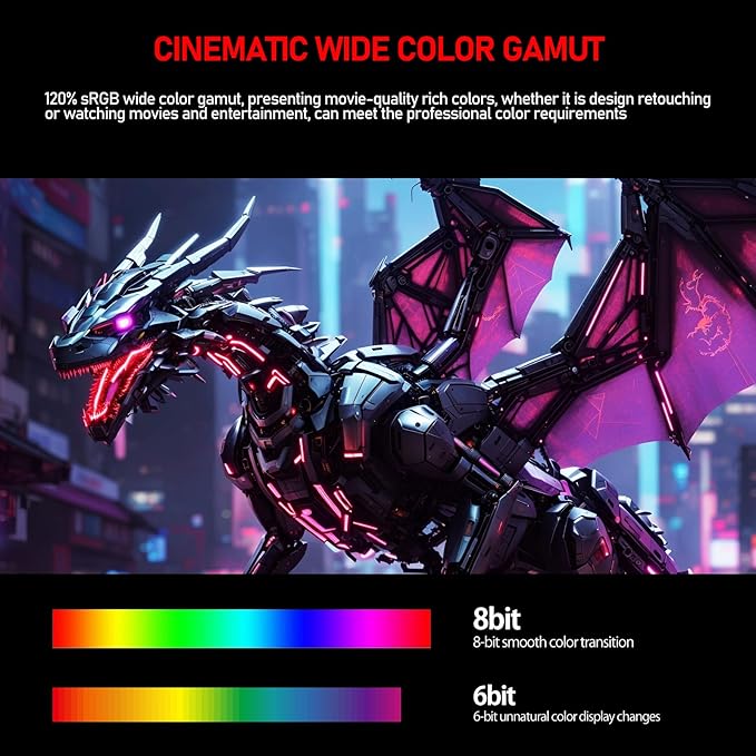 Gawfolk 49 inch Ultra-Wide Curved 1500R Gaming Computer Monitor, DQHD(5120×1440), 165Hz, 1MS, FreeSync, 120% sRGB, Height Adjustable PC Screen, HDMI2.1 & DP1.4, Compatible Wall Mount 100*100mm- Black