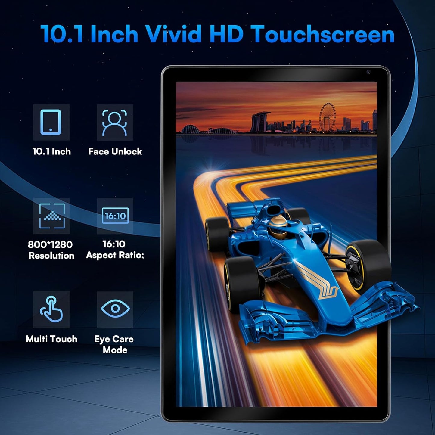 2025 Latest Upgraded Android 15 Tablet 10 Inch, 24GB+128GB+1TB Expand, WiFi 6 BT 5.4, Type-C Fast Charging, Dual Camera, Widevine L1 HD IPS Screen with Keyboard