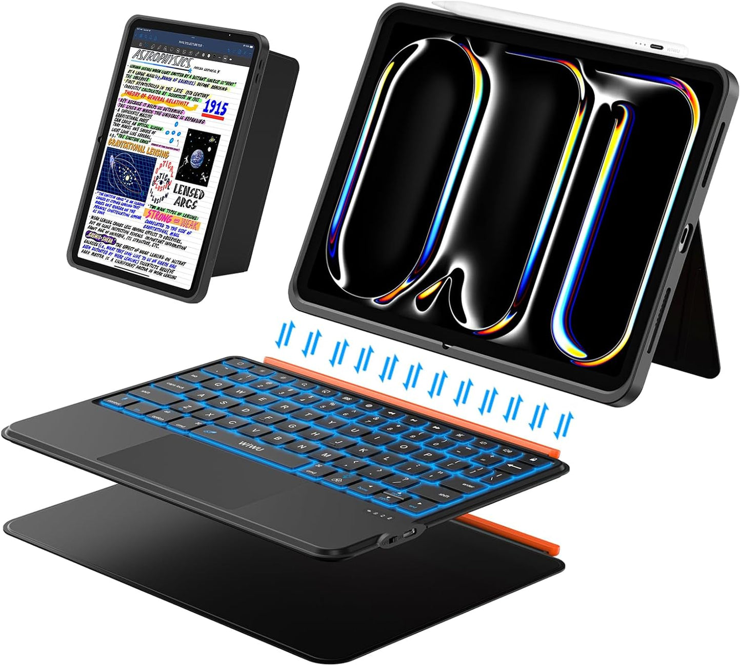 iPad Pro 11 inch Case with Keyboard (M4 2024),Flex Magnetic Detachable Magic Keyboard,Multi-Touch Trackpad,7-Color Backlit,Landscape/Portrait,160° Adjustable Stand for iPad Pro 11 (5th Gen) (Black)