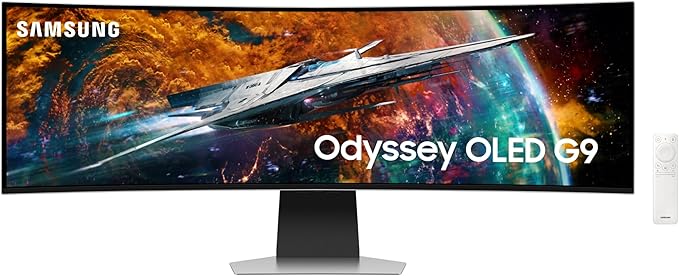 Samsung 49" Odyssey OLED G9 (G95SC) Series Curved Smart Gaming Monitor w QD-OLED, 240Hz, 0.03ms, AMD Freestyle Premium Pro, G-Sync Compatible, Dual QHD, Neo Quantum Processor Pro, LS49CG954SNXZA