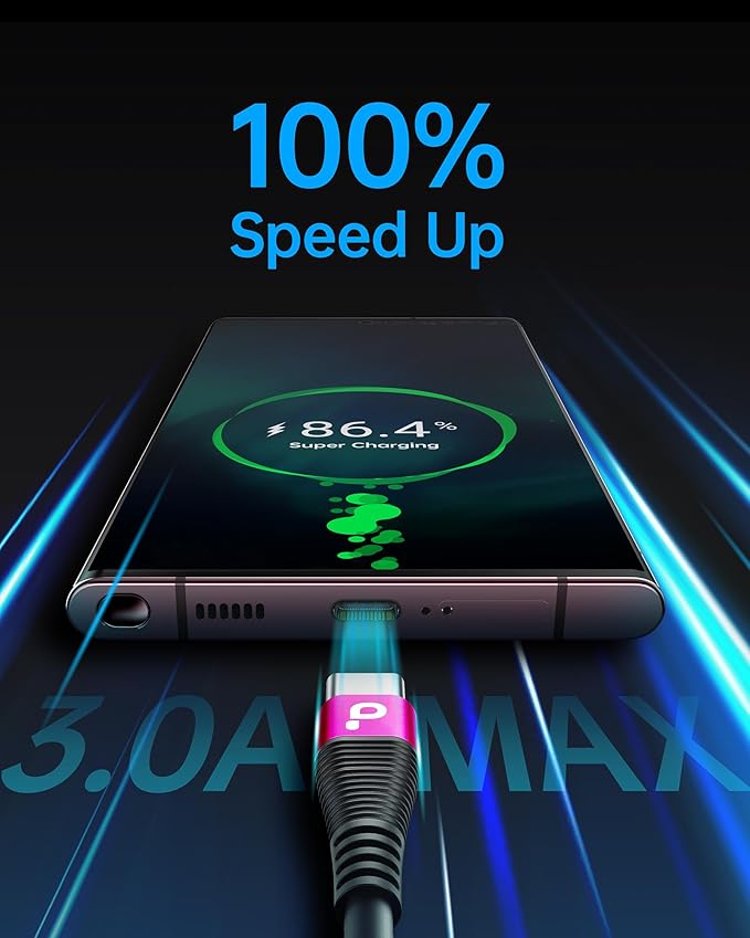 USB C Cable Fast Charging, 2Pack 5ft Coiled USB A to USB C Cable for Car, USB Type C Charger Cord Compatible with iPhone 17/16/15 Pro Max/Samsung Galaxy S20 S10 and More USB C Devices-Rose Red