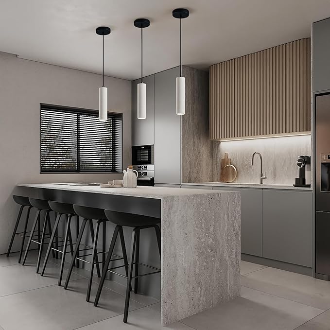 Modern LED Concrete Pendant Light Kitchen Islandceiling Light Fixture Pendant Lighting for Dining Room Coffee Club Resturant Bar Living Room(1-Pack)