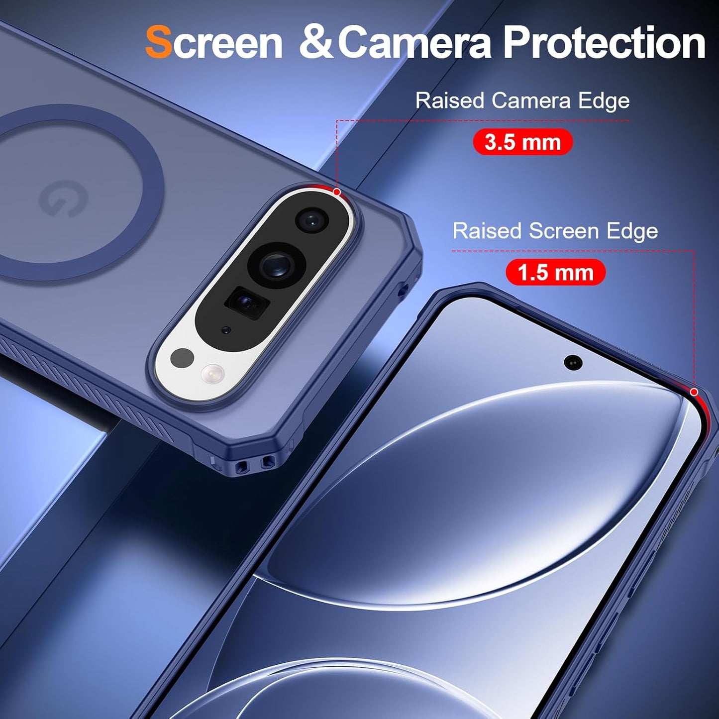 Magnetic for Google Pixel 9/Pixel 9 Pro Case, [Military Grade Drop Protection] [Compatible with MagSafe] Shockproof Slim Translucent Matte Anti-Slip for Women Girls Men Case, Matte Blue