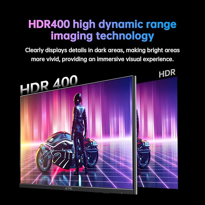 KTC 27 Inch 4K Gaming Monitor, UHD 3840x2160 160Hz Compute Monitor, Fast IPS Panel, Adaptive Sync, HDMI DisplayPort, HDR400, Height Pivot Swivel Tilt Adjustable Vertical Monitor, U27T6