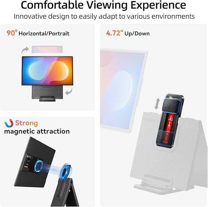 23.8" 2.5K 180Hz Portable Monitor - QHD Laptop Screen Extender 112% sRGB Wide Color HDR HDMI USB C Travel External Display with Stand Gaming Monitor for Computer PC Phone Game Console