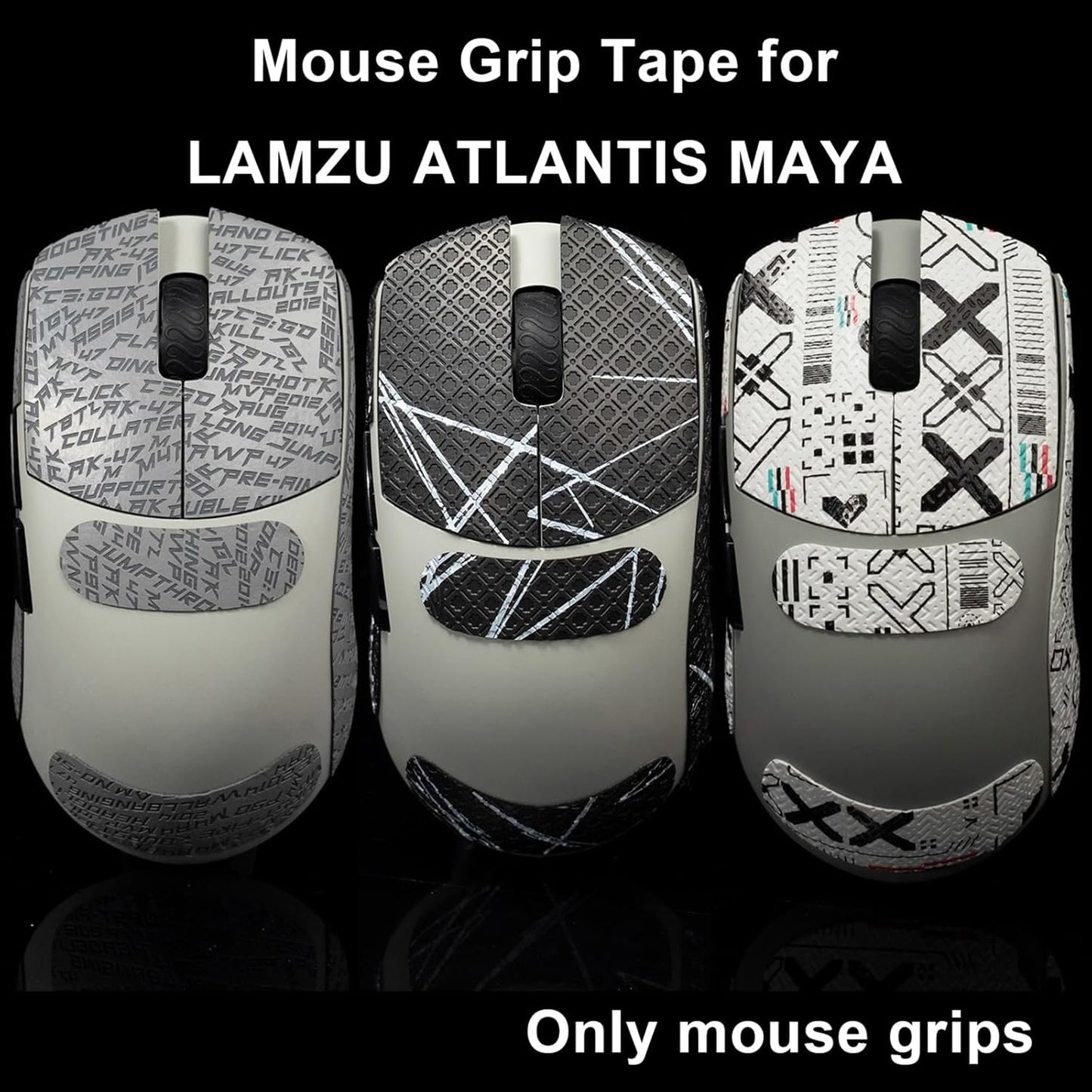 Grip Tape for Lamzu Atlantis Maya - Anti-Slip,Enhanced Control, Sweat Resistance,Improves FPS Gaming Grip & Mouse Protection [Pre-Cut] CS Pink 0.3mm