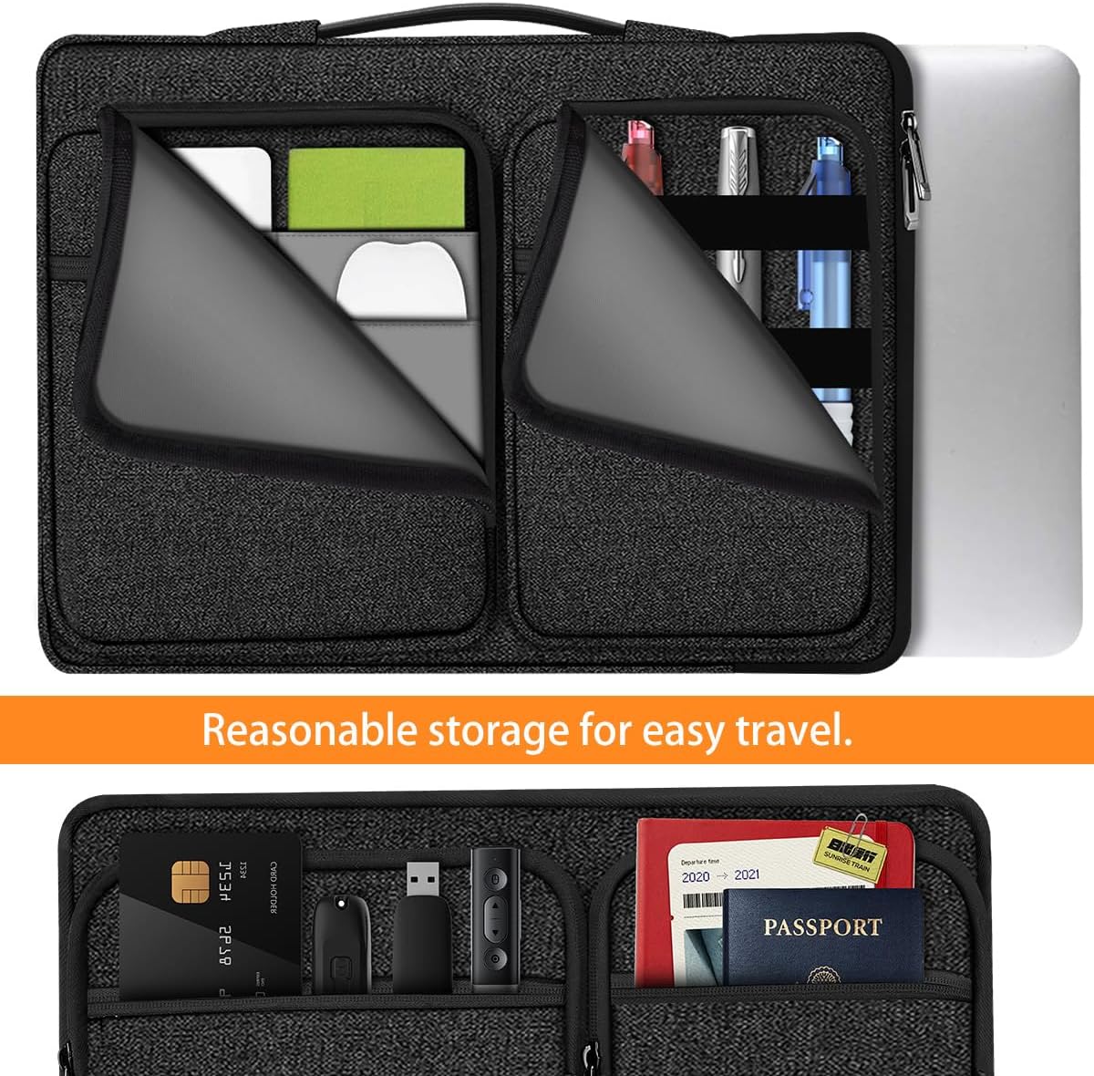 ZINZ Laptop Case 17 17.3 inches Sleeve Slim Briefcase Spill-Resistant Handbag for Most Popular 17" 17.3" Notebooks，B01K01