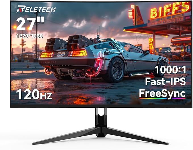 27" Full HD (1920 x 1080) Gaming Office Monitor Fast-IPS Panel FreeSync Compatible 120Hz Refresh sRGB 100% 16.70 Million Colors VESA 100 * 100mm Compatible HDMI & VGA Ports（R27 Velo）