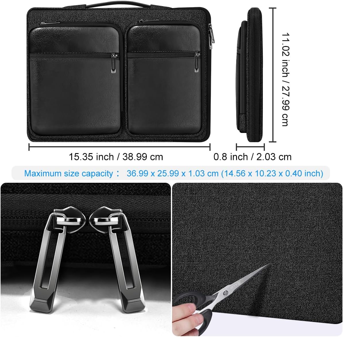ZINZ Laptop Case 15 15.6 16 inches Sleeve Slim Briefcase Spill-Resistant Handbag for Most Popular 15" 15.6" 16" Notebooks，B01K03