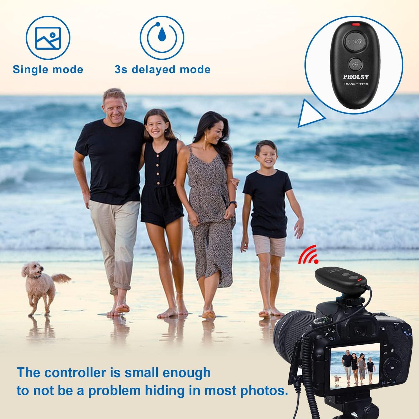 PHOLSY for Sony Camera Remote Shutter Release S6 Wireless Remote Control for Sony a77 ii, a99 ii a99 a77 a67 a65 a57 a55 a900 a850 a700 a580 a560 a550 a500 a400 a450 a300 a200 Replace Sony RM-L1AM