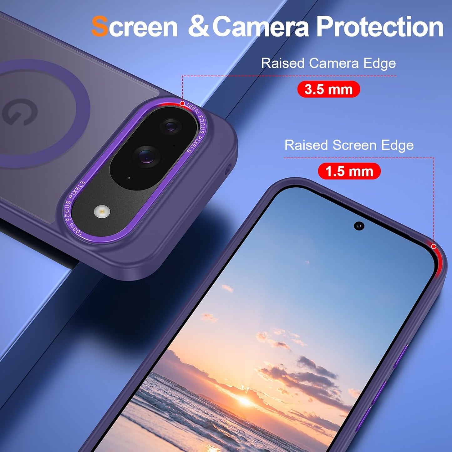 Magnetic for Google Pixel 10/Pixel 10 Pro Case, [Military Grade Drop Protection] [Compatible with MagSafe] Shockproof Slim Translucent Matte Anti-Slip for Women Girls Men Case, Deep Purple