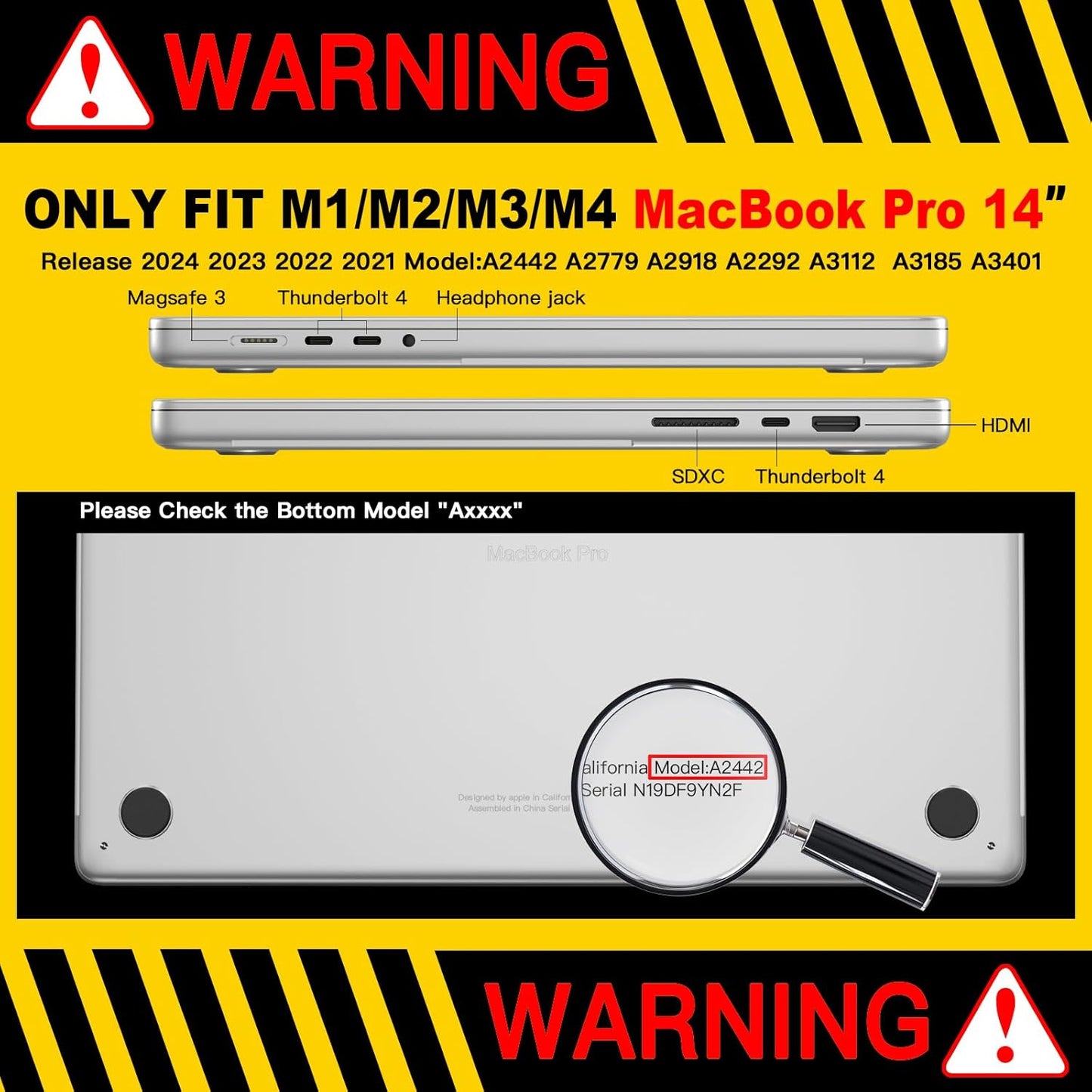 CISSOOK Succulent Hard Shell Case Cover for MacBook Pro 14 Inch 2021-2023 Release Model A2779 A2442 M1 M2 with Touch ID