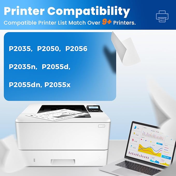 CE505A 05A Toner Cartridges Black (2-Pack) Laser Jet P2035 P2050 P2056 Compatible with HP 05A 05X Toner Cartridges for Laser Jet Enterprise P2035n P2055d P2055dn P2055x