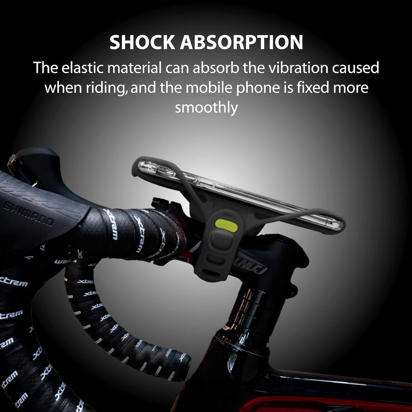 BONE Bike Tie Pro 3, Bike Cell Phone Mount for Stem, Scratch-Free Silicone Holder with Shock-Absorbing Design, Universal Cycling Phone Holder Compatible with Most Smartphones (Black - Stem)