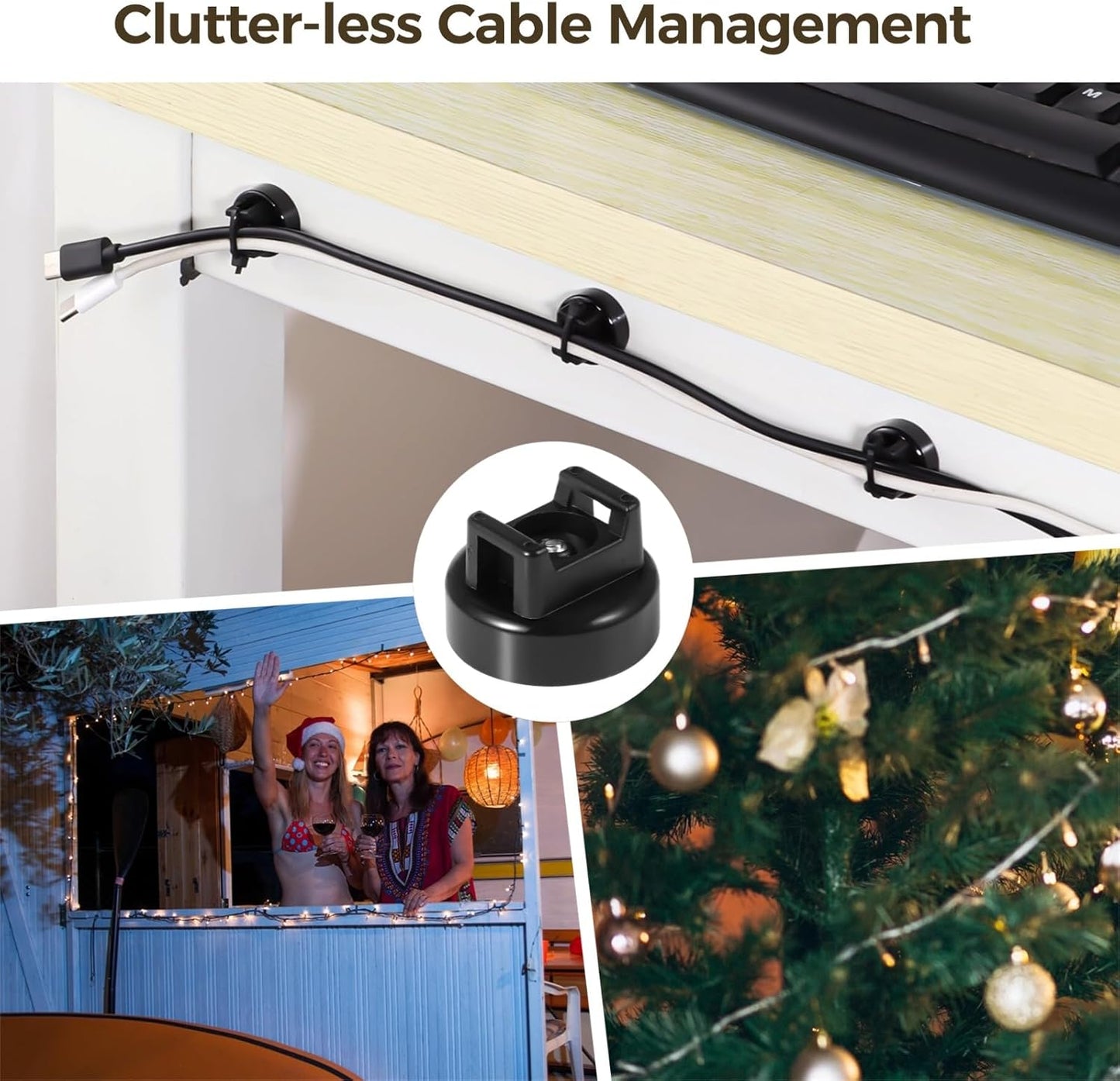 Magnetic Cable Zip Tie Mounts, 15 Pcs Magnets with 50 Pcs Cable Zip Ties, Multipurpose Magnetic Cables Holder for Cables Management, Wire Management Bases