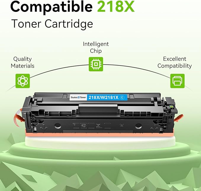 218X Toner Cartridges 4 Pack Compatible Replacement for HP 218X 218A Toner Color LaserJet Pro 3201dw MFP 3301fdw 3301sdw 3301cdw Printer (Black/Cyan/Yellow/Magenta)