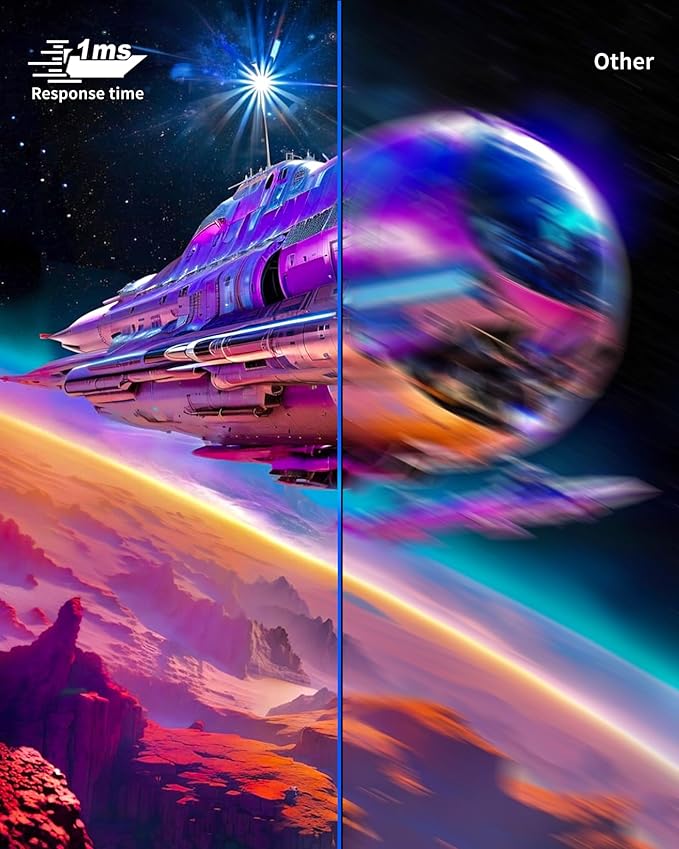 Gaming Monitor, 23.8'' Gaming Monitor FHD(1920x1080) 240Hz, Computer Gaming Monitors w/AMD FreeSync|1ms Display, Gaming Monitors w/ 100% sRGB, Build-in Speakers, VESA, Eye Care|Anti-Glare|Black