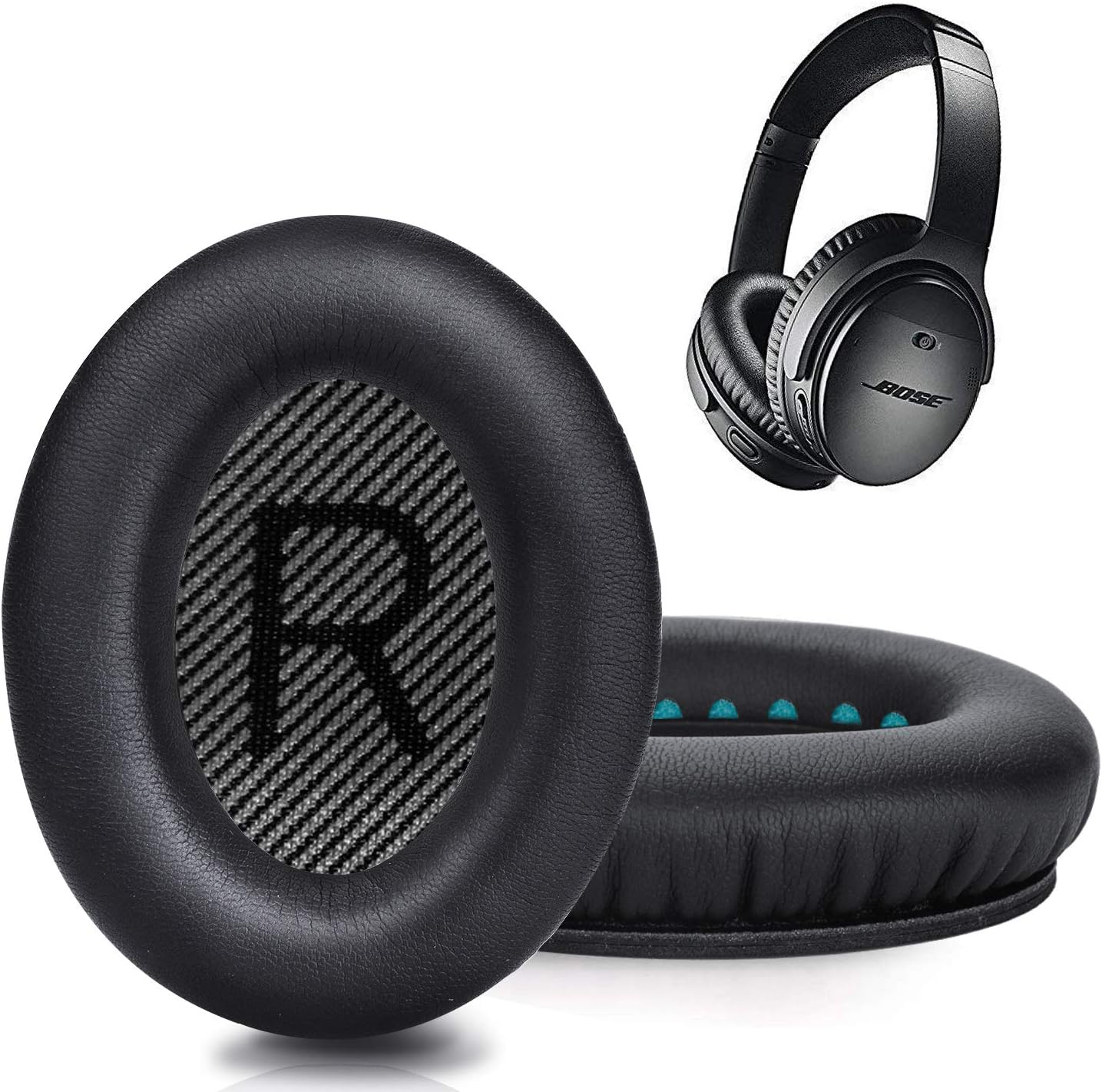 Premium Replacement Ear Pads for Bose QC35 & QC35ii Headphones Made by GEVO- Comfortable Adaptive Memory Foam and Extra Durable - Fits QuietComfort 35 & 35ii / SoundLink 1&2 AE（Over-Ear） (Black)