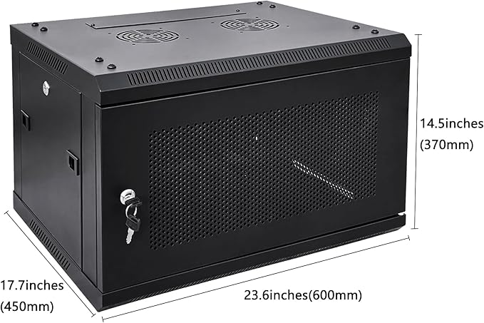 6U Wall Mount Server Cabinet Network Rack Vented Enclosure Locking Door