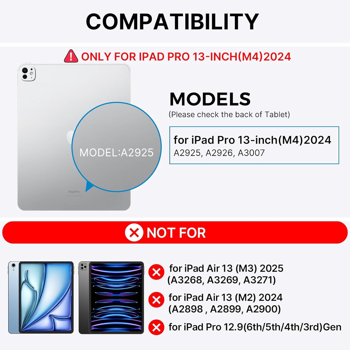 typecase Keyboard Case for iPad Pro 13-inch (M4) 2024,Magic Keyboard with 11 Colors Backlight for iPad Pro 13,Keyboard Case with Pencil Holder,Multi-Touch Trackpad, Easy-Set Magnetic Stand,(White)