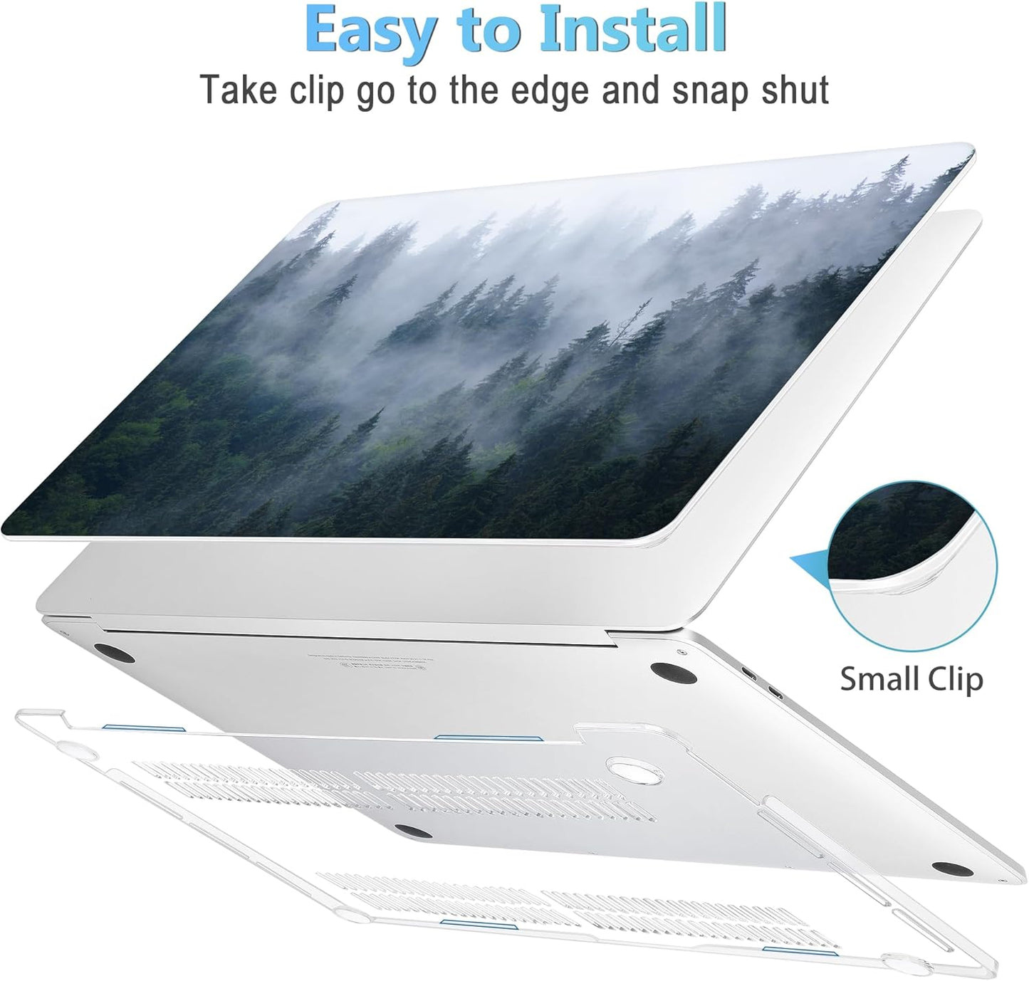 Mektron for MacBook Pro 13-inch Case 2022 2021 2020 Release A2338 M2 M1 A2289 A2251, Printing Plastic Hard Shell Cover for MacBook Pro 13.3-inch Touch Bar Fits Touch ID, Fir Forest