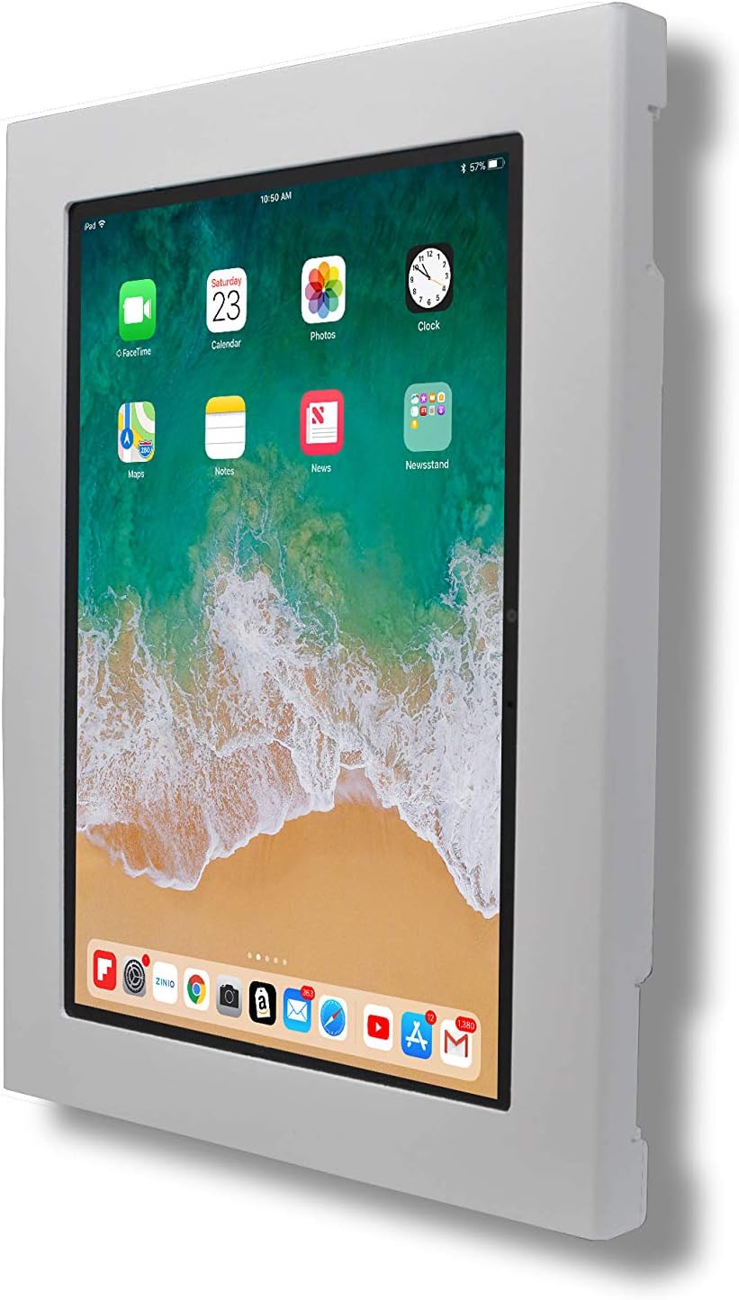 TABcare Locking Security Metal Case for iPad mini 6 7 8.3" Functions as Kiosk, POS, Store, Show Display (White, iPad mini 6/7)