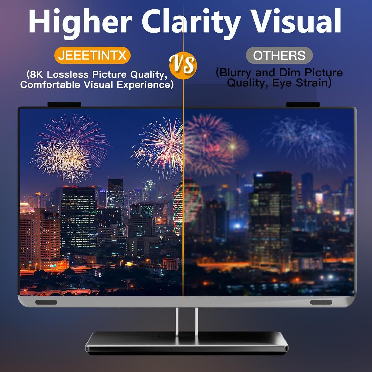 Magnetic Computer Privacy Screen Shield 23 Inch for Frameless Monitor Thin Bezel 16:9 Widescreen, Hanging Removable Anti Blue Light Privacy Filter Protector Eye Protection