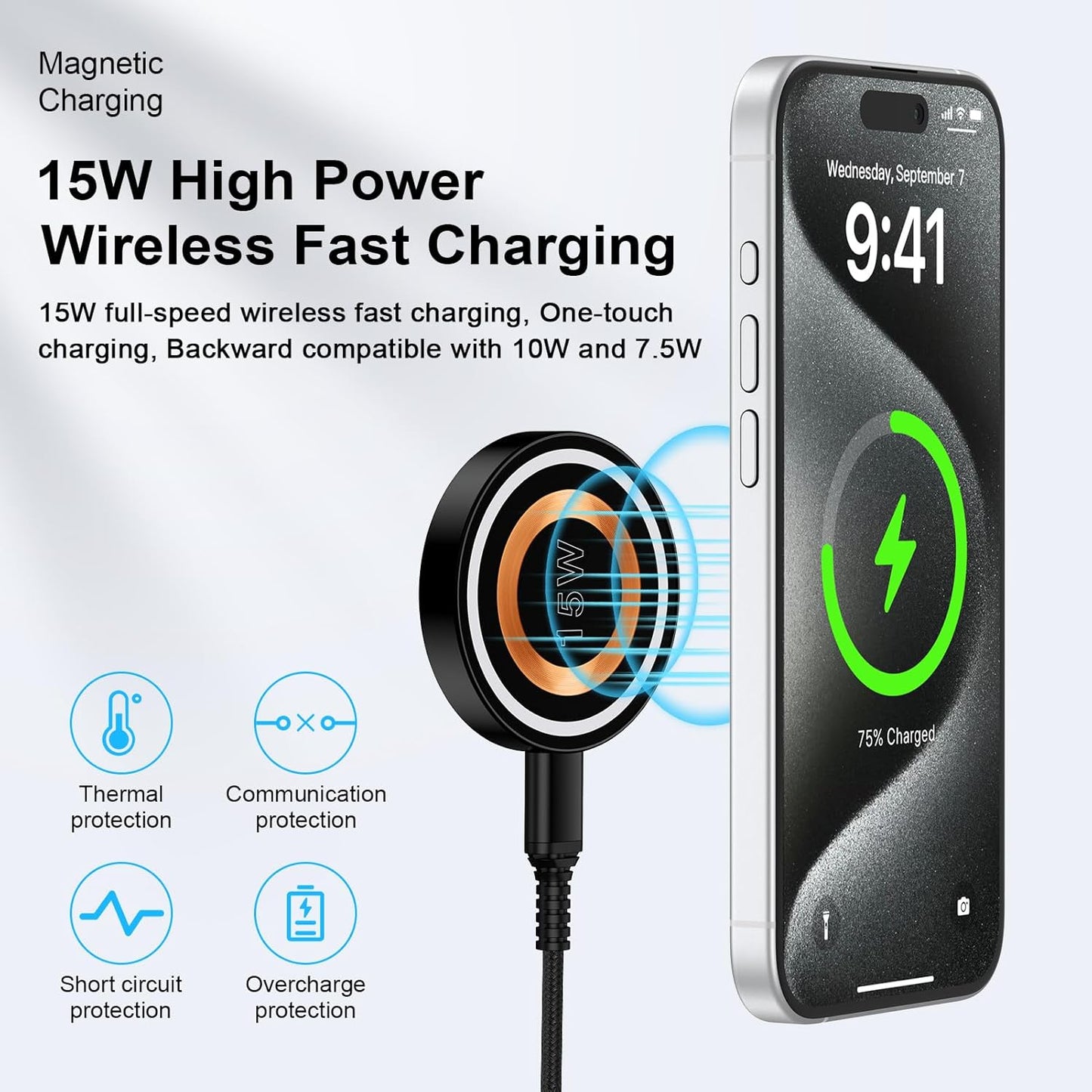Magsafe Charger Samsung Wireless Charger Fast Charging Pad Magnetic Charger for Android Samsung S25 Ultra S25 Plus S25 S24 S23 S22 S21 S20 S10,Magnetic Charger Stand for iPhone 16 15 14 Pro Max Plus