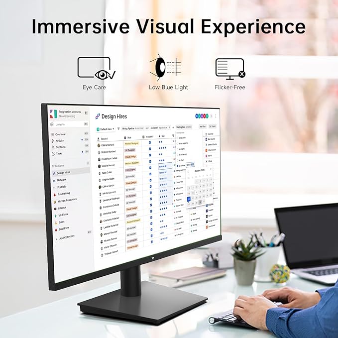 KTC 27 inch Monitor - 1080P Monitor, 100Hz FreeSync Gaming Monitor with HDR10,VESA Mountable, Adjustable Tilt, ZeroFrame Design, HDMI,VGA,Earphone Ports, PC Monitor Work Monitor for Office
