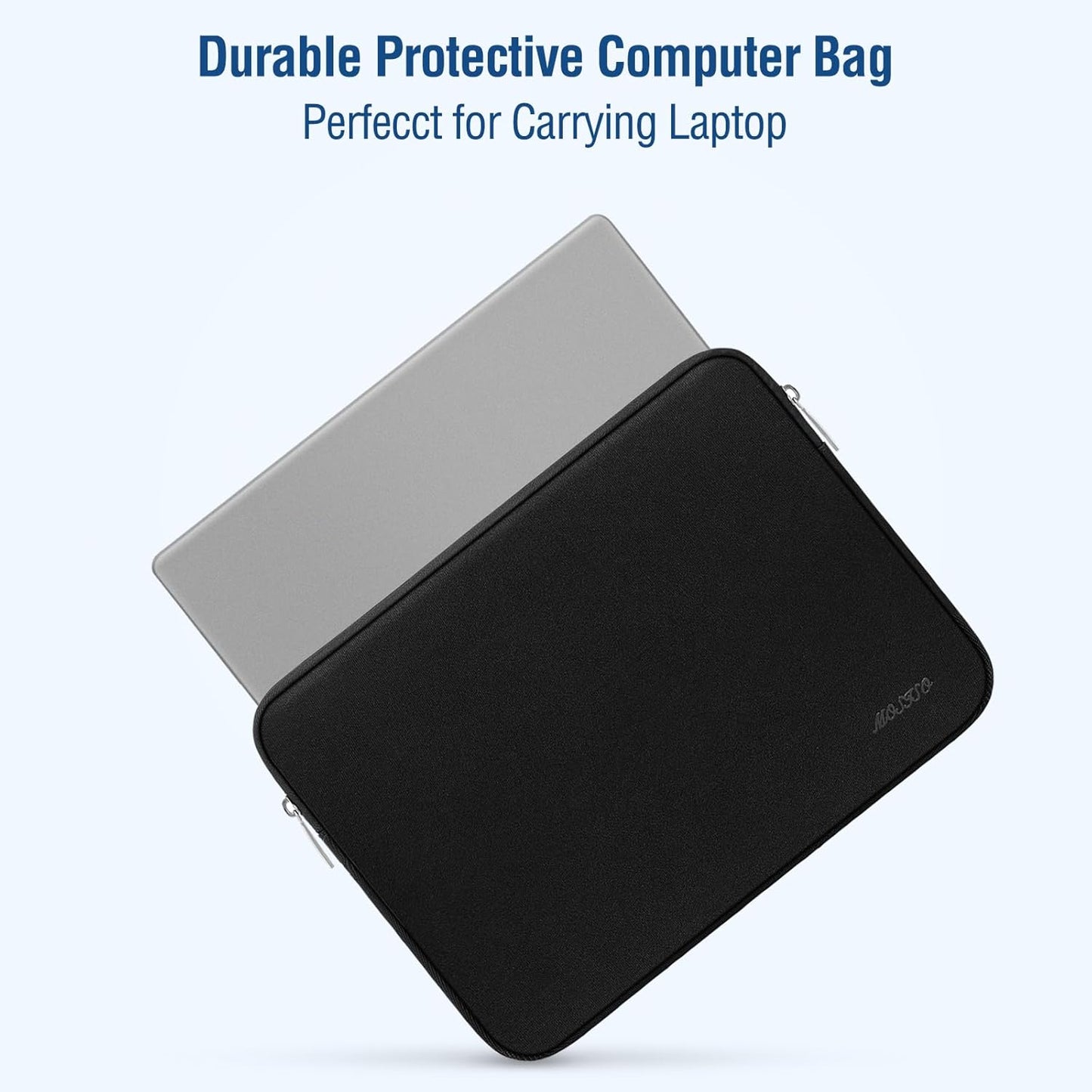 MOSISO Laptop Case 12.3 inch, 11.6-12.3 inch Laptop Sleeve Bag Compatible with MacBook Air 11.6, Acer HP Dell Lenovo Samsung ASUS, Surface Pro, Neoprene Computer Sleeve Bag with Small Case, Black