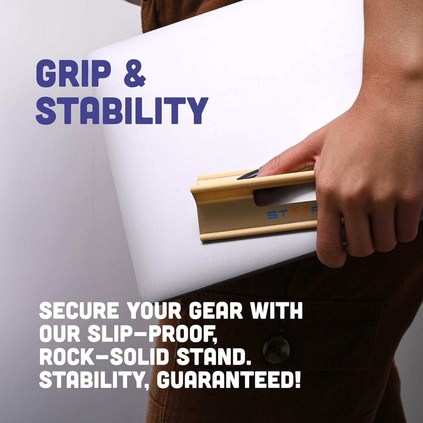 Steepy Portable Laptop Riser - 3 Height Adjustable Stand for Desk