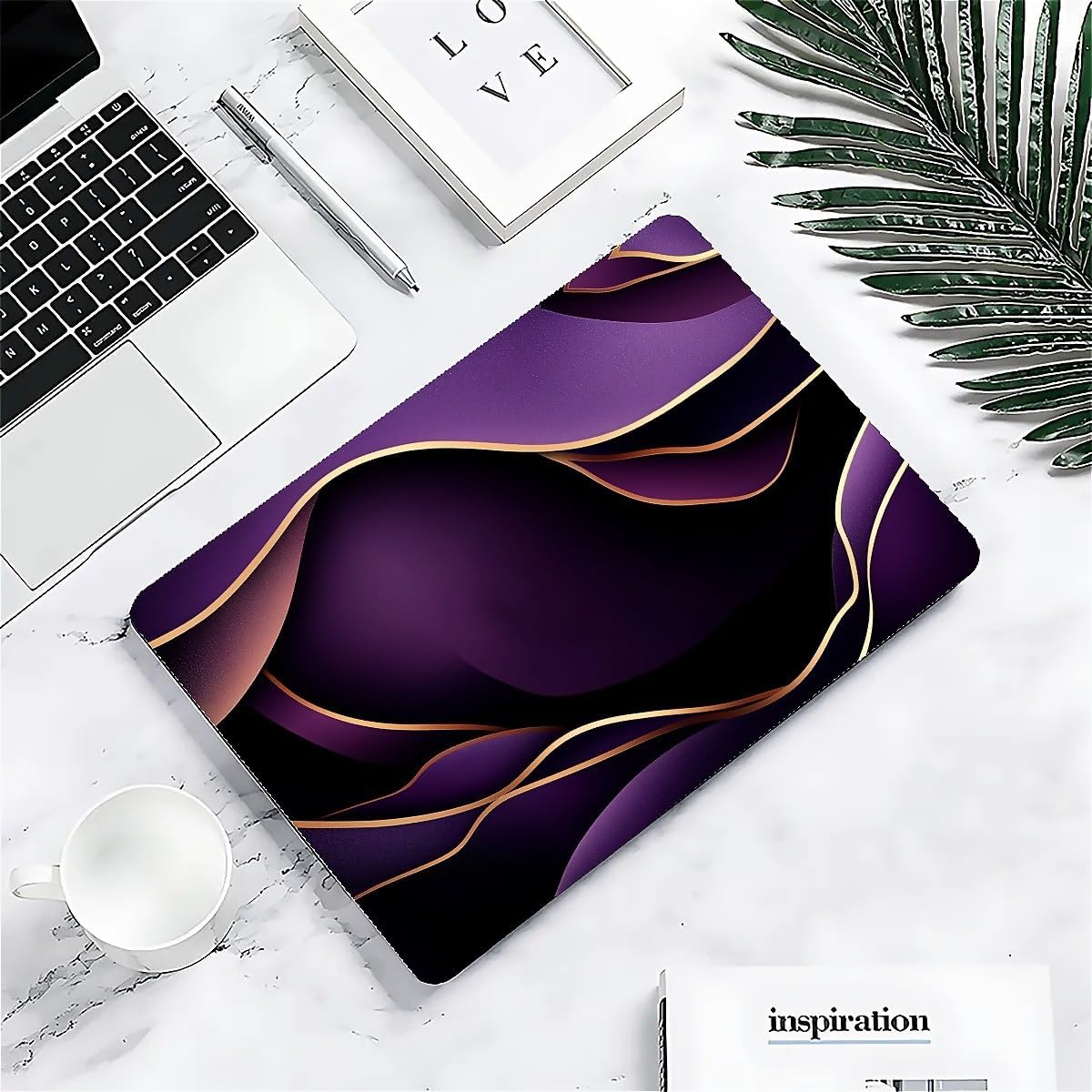 Compatible with MacBook Air 13.3 13.6 Inch Case 2022 2021 2020 2019 Plastic Hard Shell Case Cover,13.3 Air (A1932/A2179/A2337), Purple and Gold Color Line
