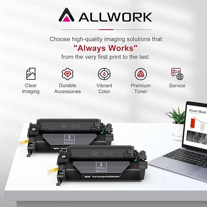 057H High Yield Black Toner Cartridge Compatible Replacement for Canon 057H 057 High Capacity Works for Canon ImageCLASS MF445dw MF448dw MF455dw LBP226dw LBP227dw LBP228dw MF449dw MF445 Printer 2-Pack