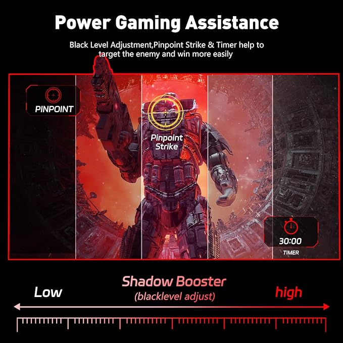 24 Inch FHD IPS Gaming Monitor, 180Hz, 1ms, HDMI VGA Ports VESA Compatible, Tilt Adjustable, Borderless Design, Multi-Screen Capability, AMD FreeSync & G-Sync Compatible, Build-in Speakers