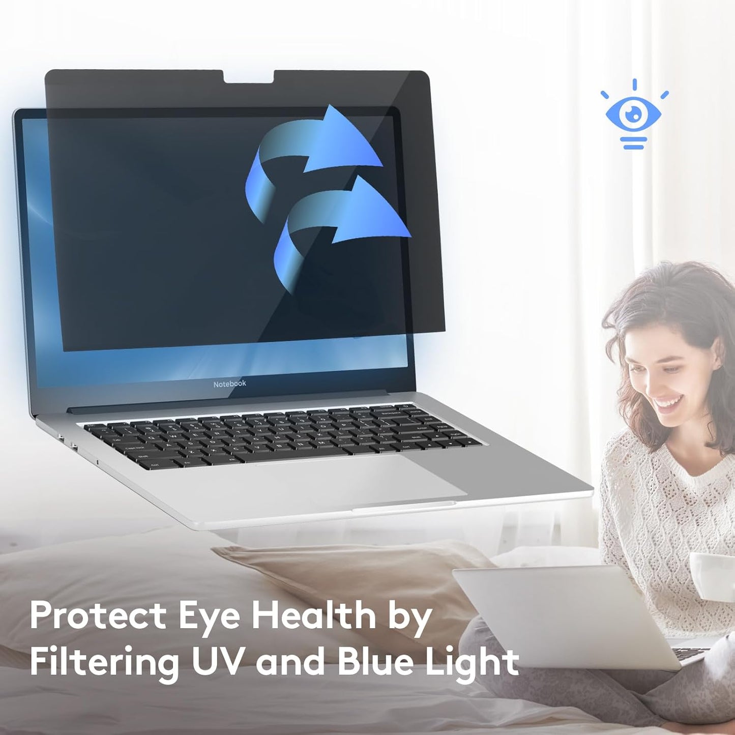 Magnetic Privacy Screen for MacBook Pro 14 inch (2021-2024, M1, M2, M3, M4, Pro, Max), Detachable Screen Protector, Blue Light Blocking, Anti Glare Protector and Privacy Filter Shield