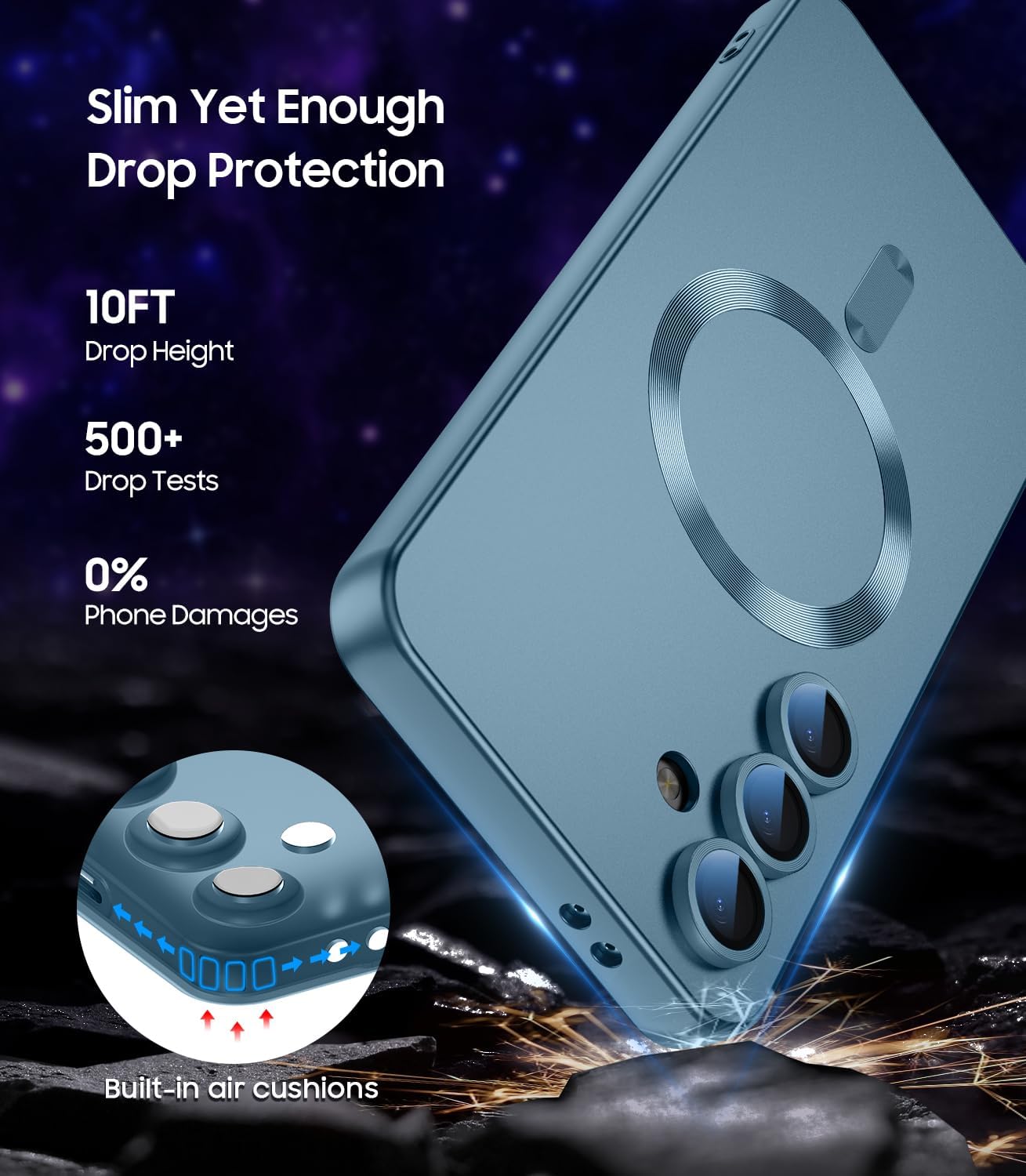 Magnetic for Samsung Galaxy S25 Plus Case [Compatible with MagSafe][Built-in Camera Lens Protector] Slim Soft Silicone Bumper Shockproof Metallic Luster Phone Shell (Green)