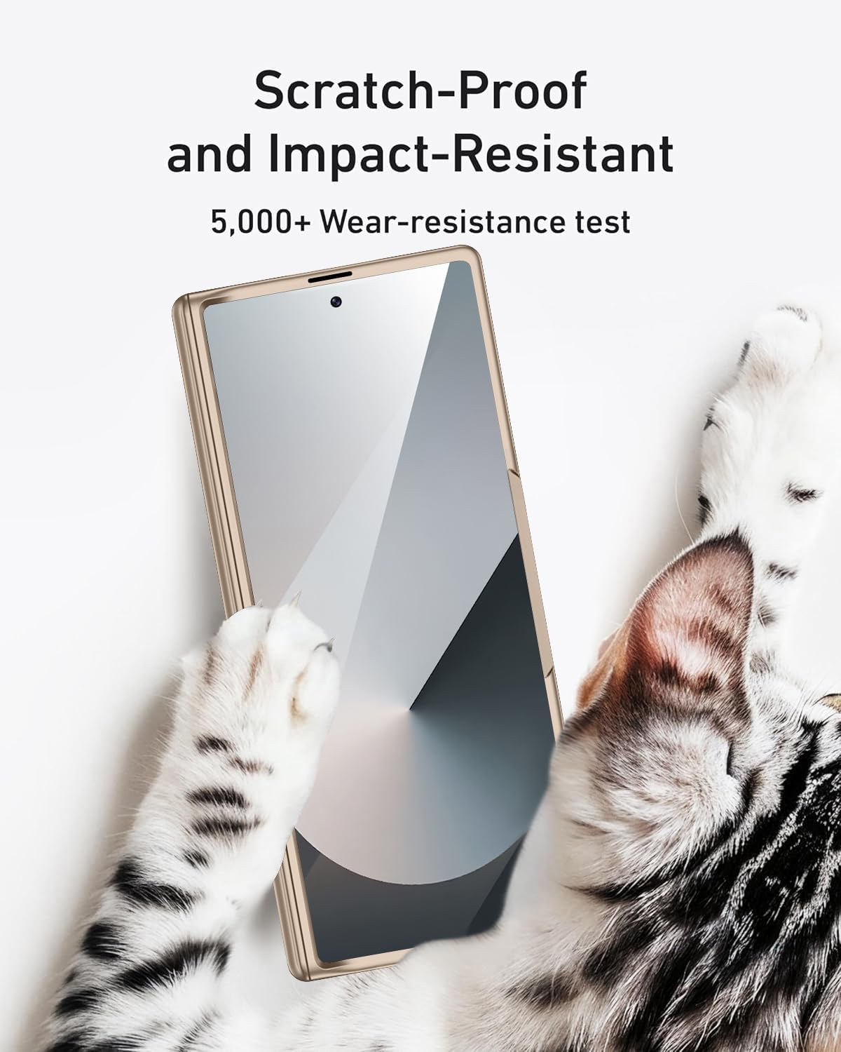 Miimall for Samsung Galaxy Z Fold 7 Case with Privacy Screen Protector, Anti Spy Built-in Adjustable Kickstand Magnetic Hinge Protection Full-Body Protective Case for Galaxy Z Fold 7 Champagne Gold