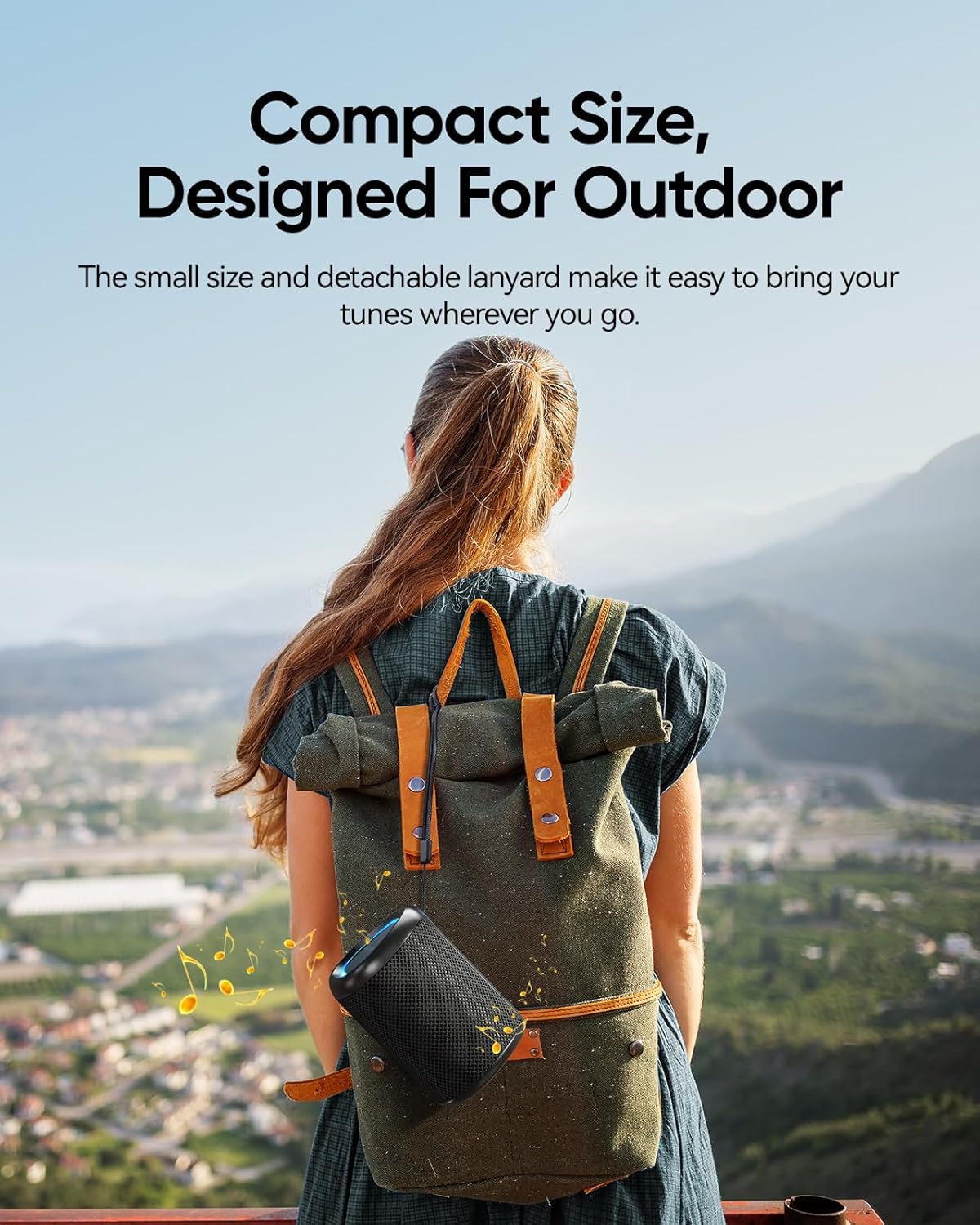 Portable Bluetooth Speaker with Lights, Stocking Stuffers, Powerful Crystal Clear Sound, IPX5 Waterproof, All Day Playtime, BT 5.3, TWS Paring, Small Wireless Speaker for Outdoor, White Elephant Gifts