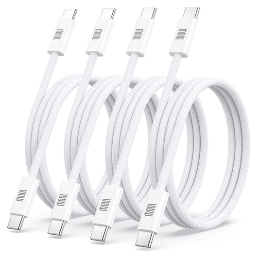 USB C to USB C Charging Cable,100W 4 Pack 3FT USB C to USB C Cable, Braided C to C Charger Cord for MacBook Pro/Air,iPhone 17 16 15 Pro Max Plus,iPad Pro,Samsung Galaxy S25 Ultra S24,Pixel,PS5,Switch
