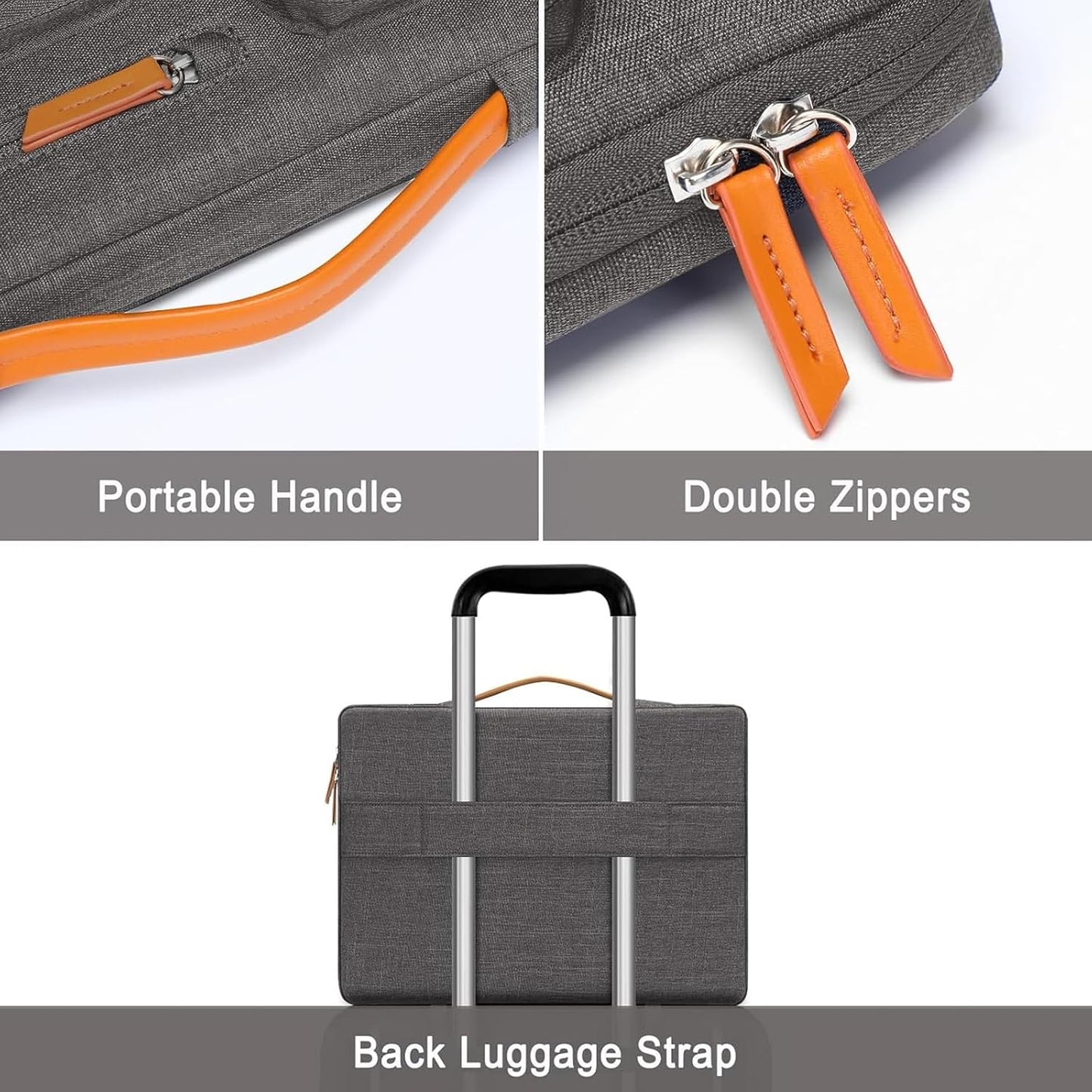 MOSISO 360 Protective Laptop Case 13 inch, 13 inch Laptop Sleeve Compatible with MacBook Air M4 M3 M2 M1 2025-2018/Pro M2 M1 2025-2016, Side Open Carrying Case with 4 Zipper Pockets&Handle, Taupe Gray