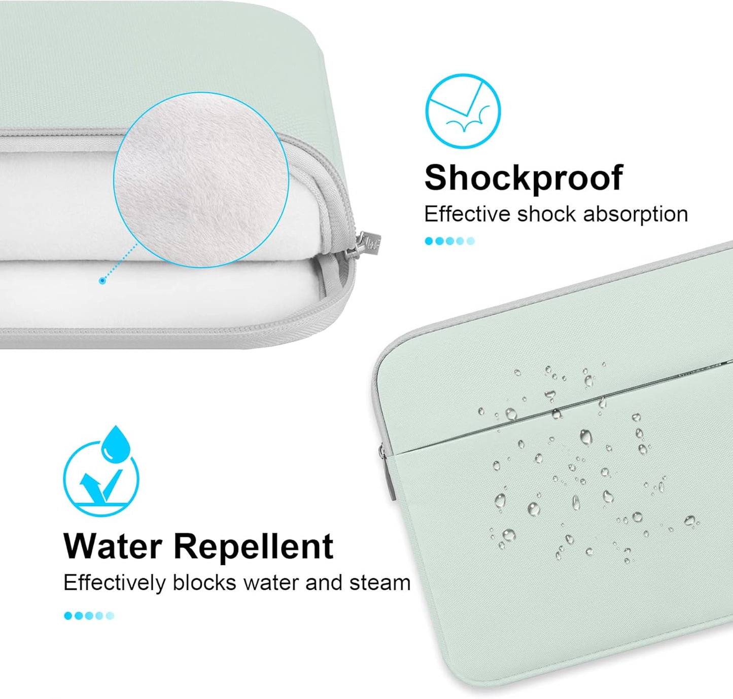 Lacdo 14 Inch Laptop Sleeve Case Computer Bag for HP Lenovo Dell ASUS Acer Chromebook 14 / HP Stream 14 / Dell Inspiron 14 / Lenovo IdeaPad 14 / Acer Spin 3 / ASUS ZenBook 14, Water-Resistant, Green