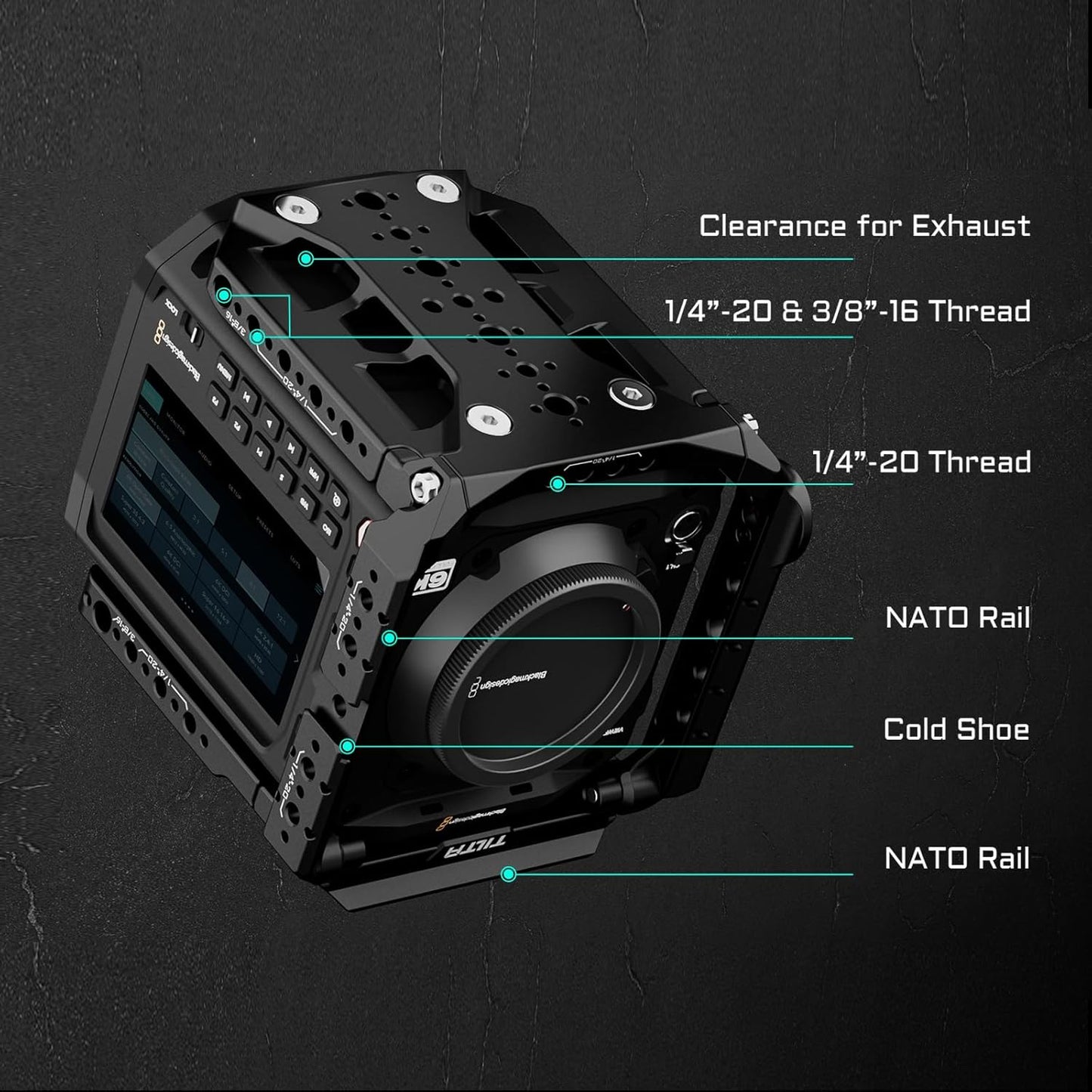 Tilta Camera Cage Pro Kit Gold Mount Compatible with Blackmagic Pyxis 6K/12K | Includes Full Cage, Top Handle, Gold Mount Battery Plate, Side Plate, Bottom Plate, 15mm Baseplate w/Rods, and Mini Tool