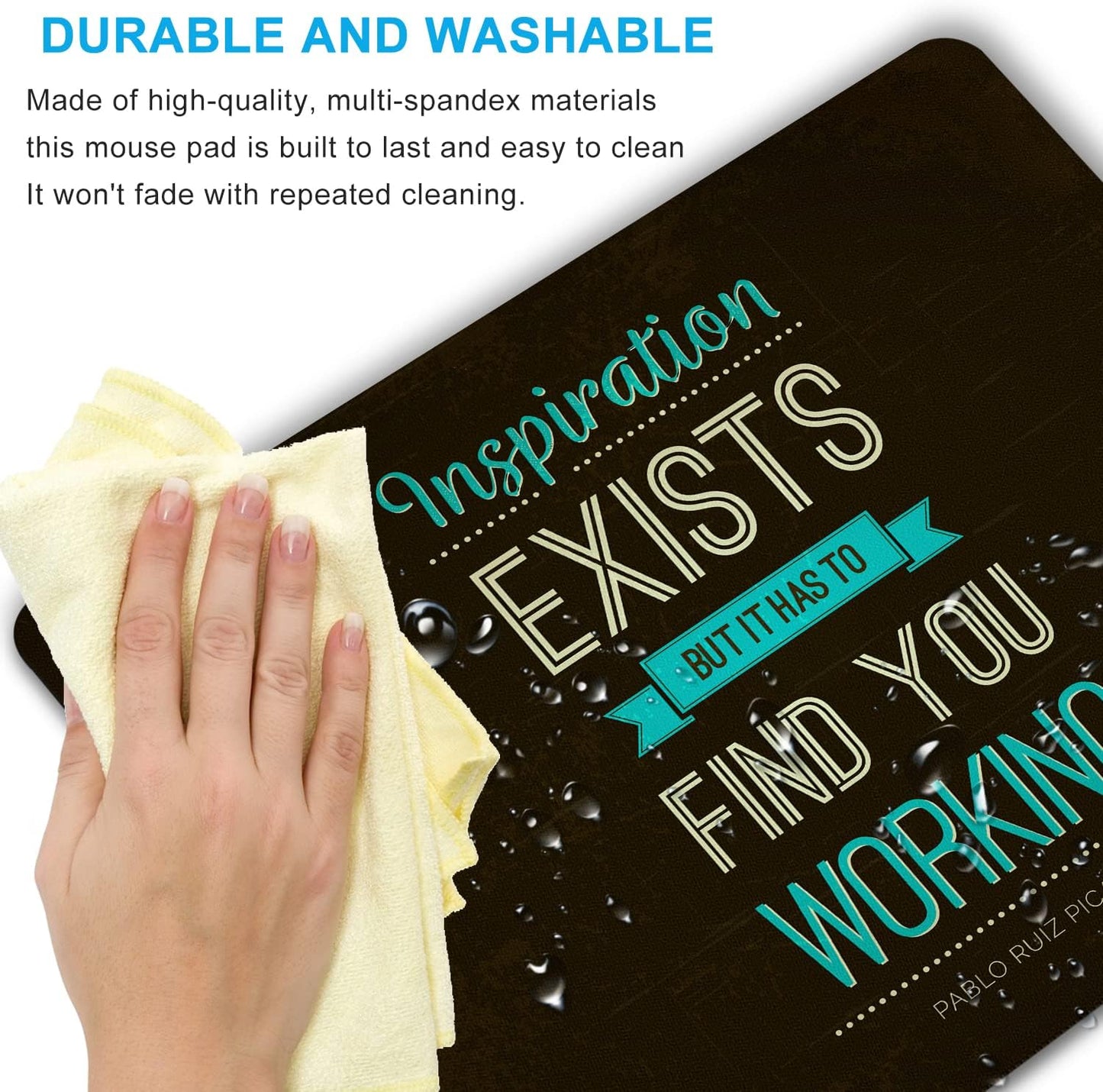 Inspirational Work Quotes Mouse Pad Personalized Design, Non-Slip Surface, Rubber Base, Small Office Desk Pad for Computers and Laptops