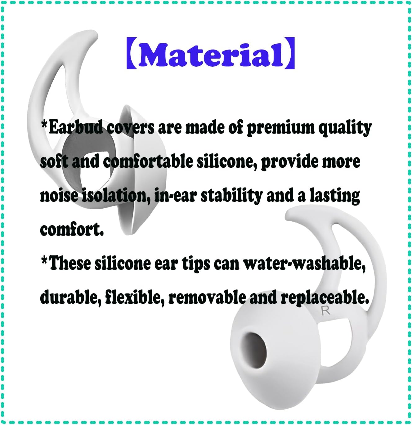 3 Pairs Earbuds Replacement Tips Large，Silver Earbud Tips ，Silicone Eartips Compatible with Bose QuietComfort and Sport Earphones