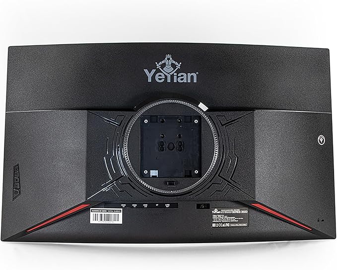 YEYIAN Sigurd 3500 32” Curved PC Gaming Frameless LED Monitor, 1080P HD, 165Hz, 1ms, 3000:1, 16:9, 178°, 16.7M Colors, AMD FreeSync, DP/HDMI, VESA Mountable, Tilt/Height/Pivot Adjustable
