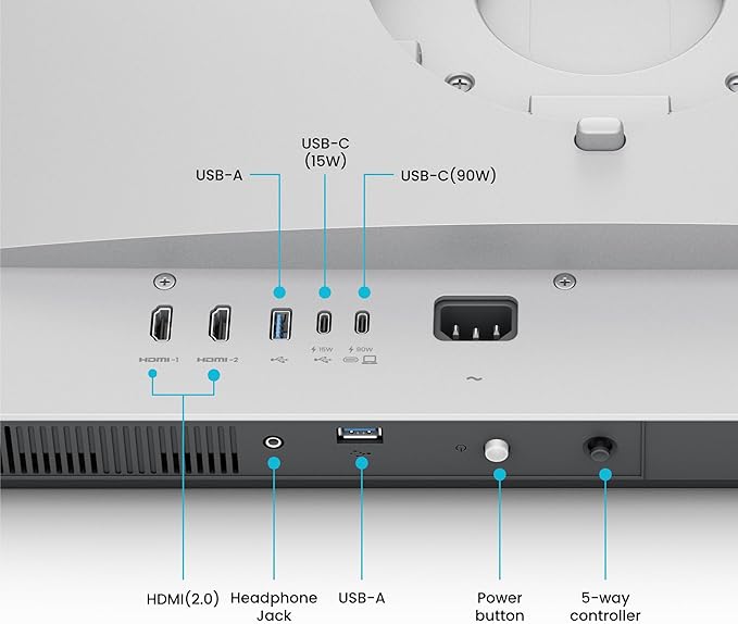BenQ MA270U 27” 4K 3840x2160 Monitor for MacBook® Pro/Air, Dual USB-C, 90W Power Delivery, Mac Color Match, USB Hub, Brightness & Volume Control on Mac, Height & Tilt Adjustable Stand, P3 Color Gamut
