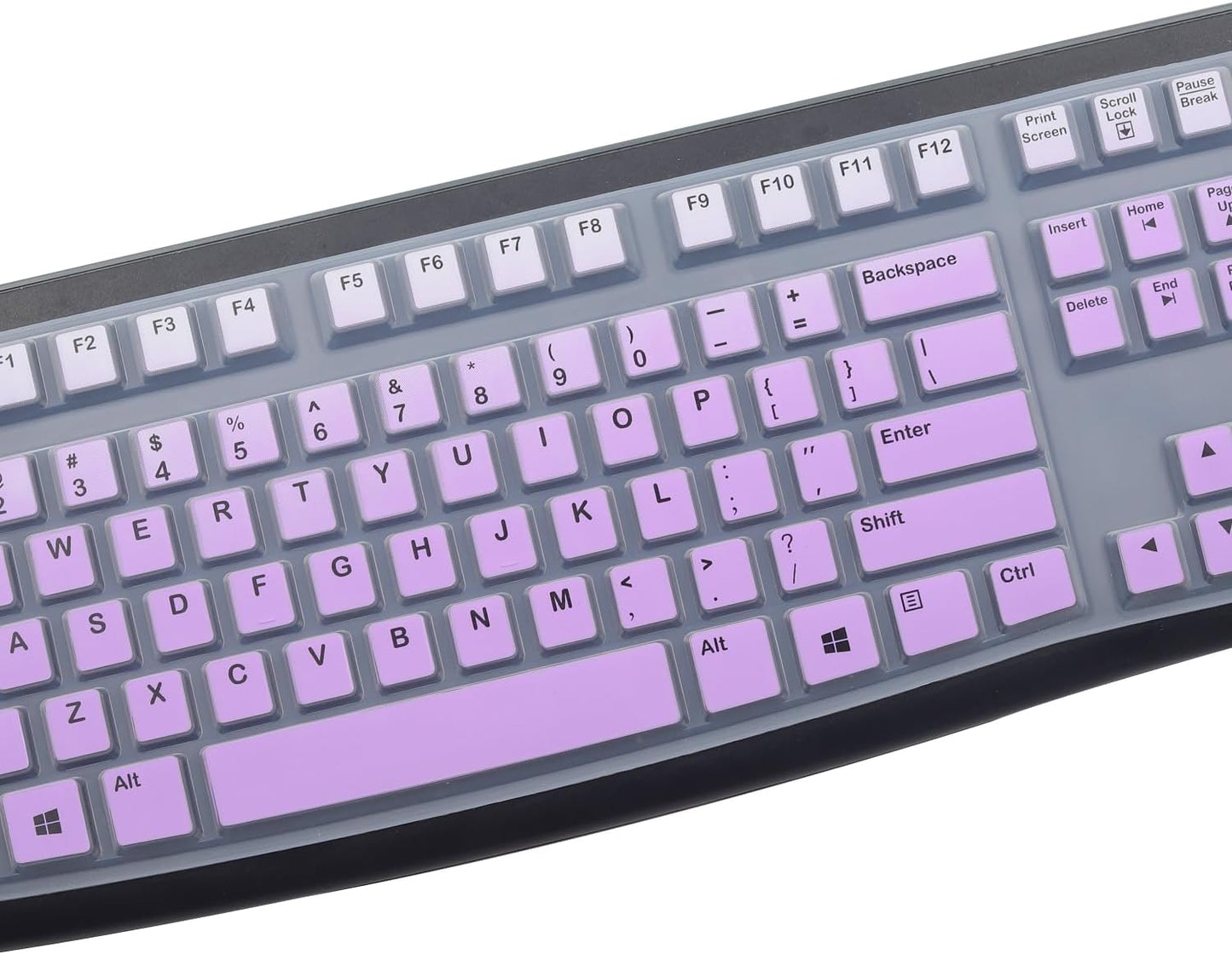Silicone Keyboard Cover for Logitech K120 & MK120 Ergonomic Desktop USB Wired Keyboard, Logitech K120 & MK120 Keyboard Protective Skin US Layout (NOT Fit Other Model)-OmbrePurple